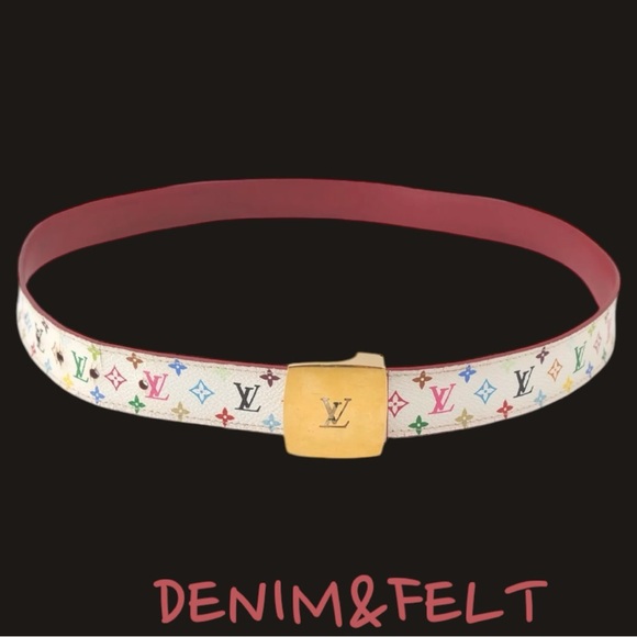 Louis Vuitton Women’s White/Multi Color Monogram Multicolor Ceinture Belt 85|34 - Picture 5 of 16